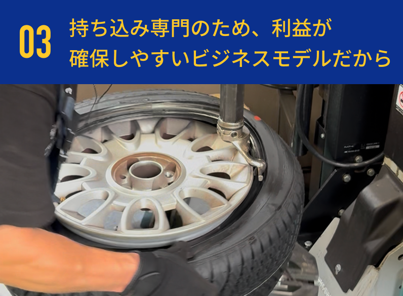 タイヤを外している画像
